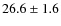 $ 26.6\pm 1.6$
