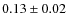 $0.13\pm0.02$