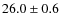 $ 26.0\pm 0.6$