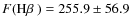 $F(\mbox{H$\beta$ })= 255.9\pm 56.9 $
