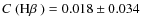 $\mbox{$C$ (H$\beta$ )}= 0.018\pm0.034 $