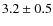 $ 3.2\pm0.5$