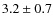 $ 3.2\pm0.7$
