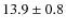 $ 13.9\pm0.8$