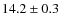 $ 14.2\pm0.3$