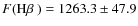 $F(\mbox{H$\beta$ })=1263.3\pm 47.9 $