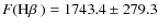 $F(\mbox{H$\beta$ })=1743.4\pm279.3 $