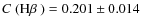$\mbox{$C$ (H$\beta$ )}=0.201\pm0.014$