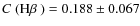 $\mbox{$C$ (H$\beta$ )}=0.188\pm0.067$