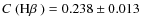 $\mbox{$C$ (H$\beta$ )}=0.238\pm0.013$