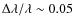 $\Delta \lambda/\lambda \sim 0.05$