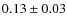 $0.13\pm0.03$