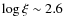 $\log \xi \sim 2.6$