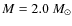 $M=2.0~M_\odot$