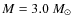 $M=3.0~M_\odot$