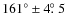 $161^{\circ} \pm 4\hbox{$.\!\!^\circ$ }5$
