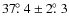 $37\hbox{$.\!\!^\circ$ }4\pm2\hbox{$.\!\!^\circ$ }3$