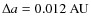 $\Delta a = 0.012~\hbox{AU}$