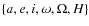 $\{a,e,i,\omega,\Omega,H\}$