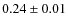 $0.24 \pm 0.01$