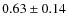 $0.63 \pm 0.14$