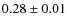$0.28\pm0.01$