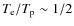 $T_{\rm e}/T_{\rm p} \sim 1/2$