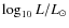 $\log_{10}L/L_\odot$