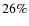 $
26\%$