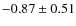 $-0.87\pm0.51$