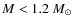 $M<1.2~M_{\odot}$