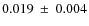 $0.019~\pm~0.004$