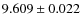 $9.609\pm0.022$