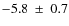 $-5.8~\pm~0.7$