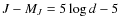 $J - M_J = 5 \log{d} - 5$