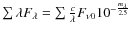 $\sum
\lambda F_\lambda = \sum\frac{c}{\lambda} F_{\nu 0} 10^{-\frac{m_\lambda}{2.5}}$