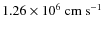 $1.26 \times 10^6 \mbox{\ cm~s${}^{-1}$ }$