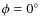 $\phi = 0\mbox{$^\circ$ }$