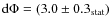 $\rm d\Phi=(3.0\pm0.3_{\rm stat})$