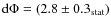 $\rm d\Phi=(2.8\pm0.3_{\rm stat})$