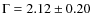 $\Gamma=2.12 \pm 0.20$