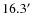 $16.3\hbox{$^\prime$ }$