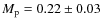 $M_{\rm p} = 0.22 \pm 0.03$