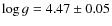 $\log g =
4.47 \pm 0.05$