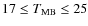 $ 17 \leq T_{\rm MB} \leq 25$