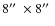 $8\hbox{$^{\prime\prime}$ }\times 8\hbox{$^{\prime\prime}$ }$
