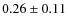 $0.26 \pm 0.11$