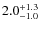 $\rm 2.0^{+1.3}_{-1.0}$