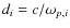 $d_i =c/\omega_{p,i}$