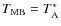 $T_{\rm {MB}} = T_{\rm {A}}^{*}$